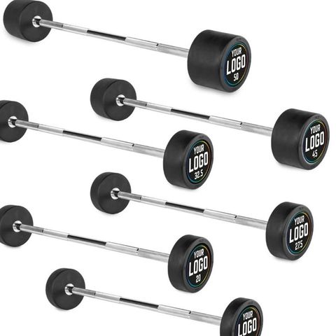 ATX® Pro Style Fasta Raka Viktstänger i gummi 10-50 kg (egen logo)