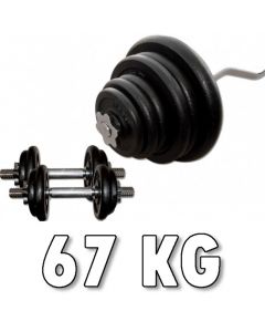 Viktpaket 67 kg Med en Curlstång