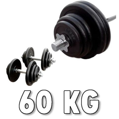 Viktpaket 60 kg - med Skivstång och Hantelstänger