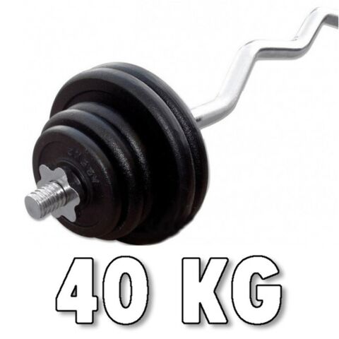 Rautainen levypainosarja 40 kg kulmatangolla