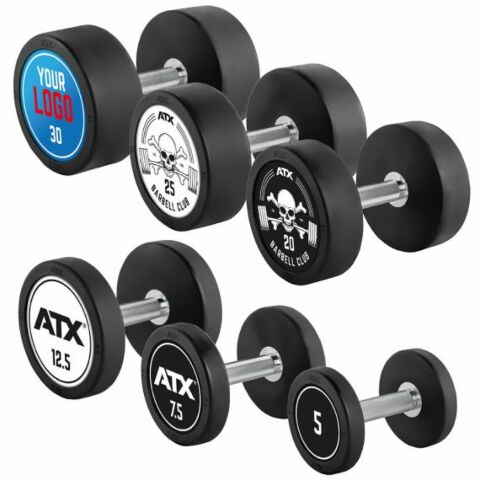 Gummibelagd Hantel med Vit Barbell Logotyp