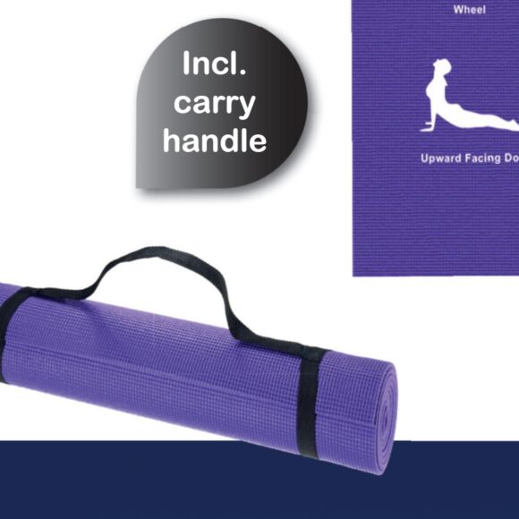 Träningsmatta med bärhandtag – 180 × 60 × 0,5 cm blå