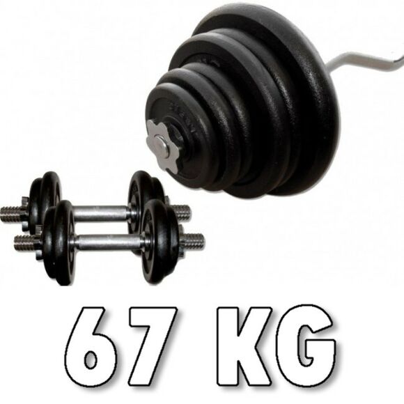 Viktpaket 67 kg Med en Curlstång