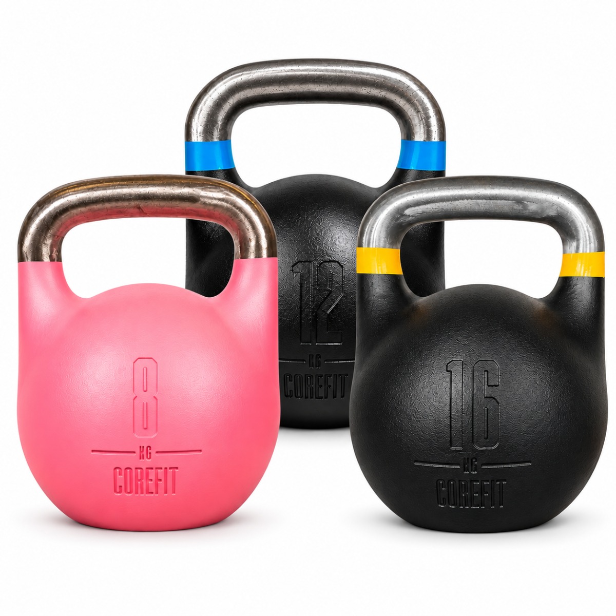 Corefit&reg; Kettlebell Professional Paket 8, 12 och 16 kg