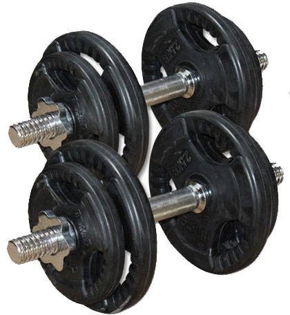 Justerbara Hantlar med Gummiyta - 2 x 10 kg