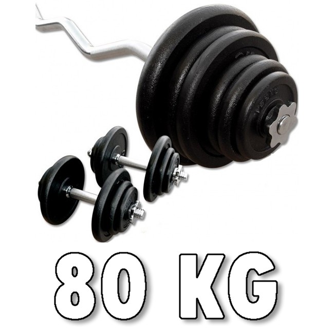 Viktpaket 80 kg - med en Curlst&aring;ng